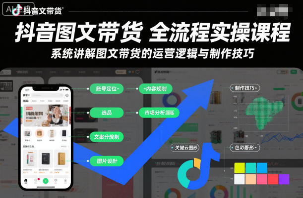 1debe1a0657678493cef76791f17dd55.jpeg 抖音图文带货全流程实操课程,系统讲解图文带货的运营逻辑与制作技巧