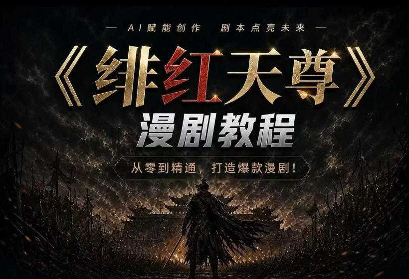 1e5661d8689746a3229b3e2092eb3e4e.jpeg 绯红天尊AI漫剧系统教程|从零入门到精通,工具运用+剧本创作+爆款逻辑+提示词素材+镜头剪辑,全套爆款漫剧落地实战课