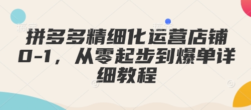 1e8a591b6ca21999e1a15f2edd3065e9.jpeg 拼多多精细化运营店铺0-1,从零起步到爆单详细教程