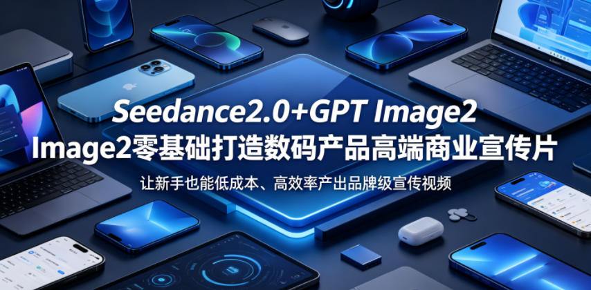 Seedance2.0+GPT Image2零基础打造数码产品高端商业宣传片,让新手也能低成本、高效率产出品牌级宣传视频-鼎铸网