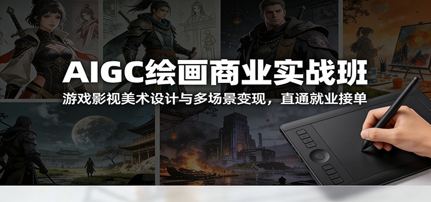 AIGC绘画商业实战班：游戏影视美术设计与多场景变现，直通就业接单-鼎铸网