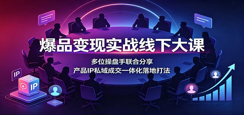 爆品变现实战线下大课:多位操盘手联合分享,产品IP私域成交一体化落地打法-鼎铸网