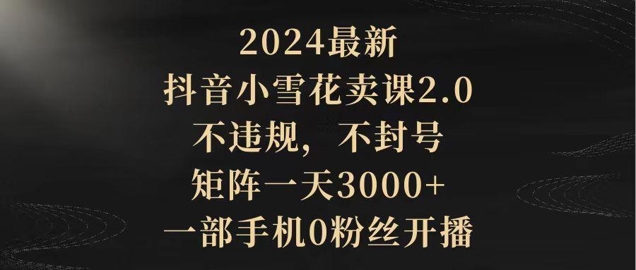 1eb9da9698b13a222276e88956812699.jpeg (9639期)2024最新抖音小雪花卖课2.0 不违规 不封号 矩阵一天3000+一部手机0粉丝开播