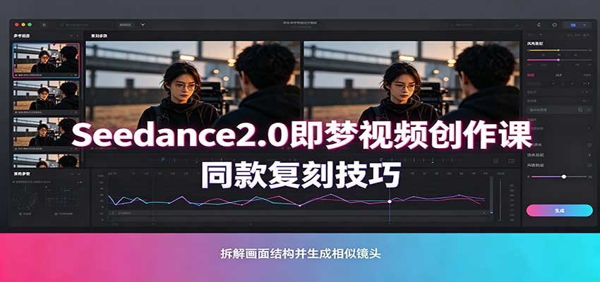 Seedance2.0即梦视频创作课：剧本式视频制作，同款复刻技巧，多行业案例落地教学-鼎铸网