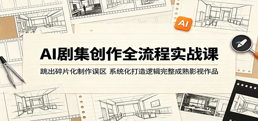 AI剧集创作全流程实战课:跳出碎片化制作误区,系统化打造逻辑完整成熟影视作品-鼎铸网