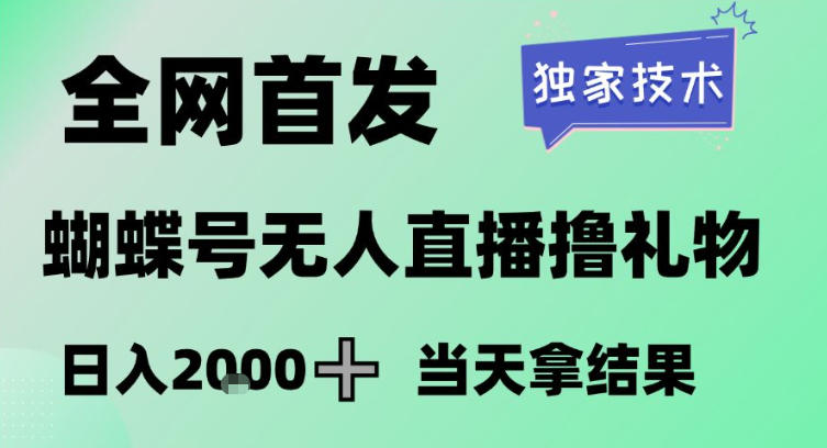 2026最新蝴蝶号无人直播掘金，独家技术，全网首发小白做了一个月收益3W，长期稳定可做【揭秘】-鼎铸网