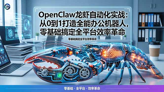 1f3fd5cf1854bd719608a837178881d6.jpeg OpenClaw龙虾自动化实战:从0到1打造全能办公机器人,零基础搞定全平台效率革命