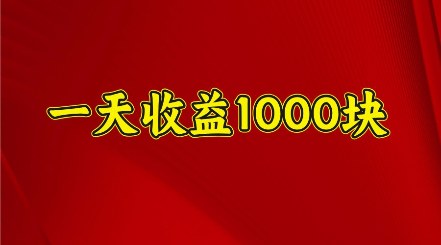 一天收益1000块，2025全网首发-鼎铸网