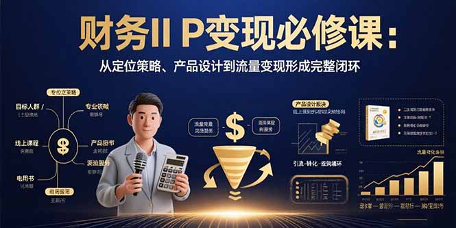 财务IP变现必修课：从定位策略、产品设计到流量变现形成完整闭环-鼎铸网
