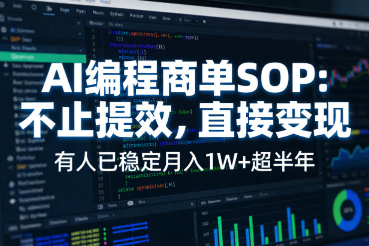21bf95a68fb5a47d93ca698b5dc9e56c.jpeg AI编程商单SOP,AI编程不能只给工作提效,还要直接变现,有人已经稳定月入1W+半年了