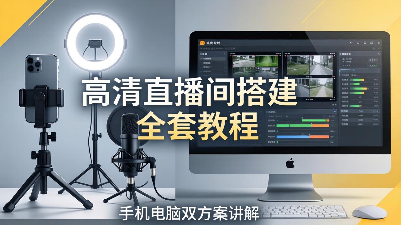 21fb03df2f88453b5def278ea4761828.jpeg 高清直播间搭建全套教程,手机电脑双方案讲解,设备选型调试多机位实操教学