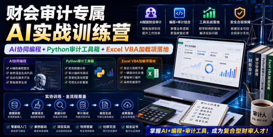 22b87f244183aa8c198eb4c27328b6a2.jpeg 财会审计专属AI实战训练营|AI协同编程+Python审计工具箱+Excel VBA加载项落地(更新0710)