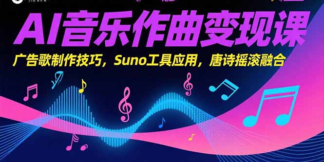 22bef0b4cc0355f6ef2b927a6115c66b.jpeg AI音乐作曲变现课,广告歌制作技巧,Suno工具应用,唐诗摇滚融合