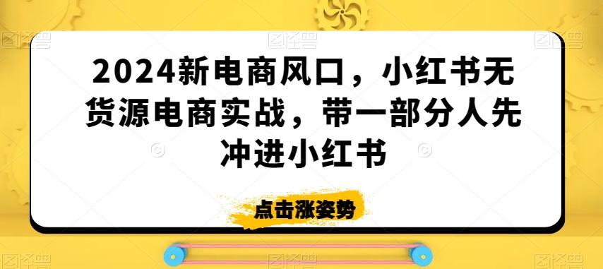 22d06d1711d4194bfabb754621ab3f0d.jpeg 2024新电商风口,小红书无货源电商实战,带一部分人先冲进小红书