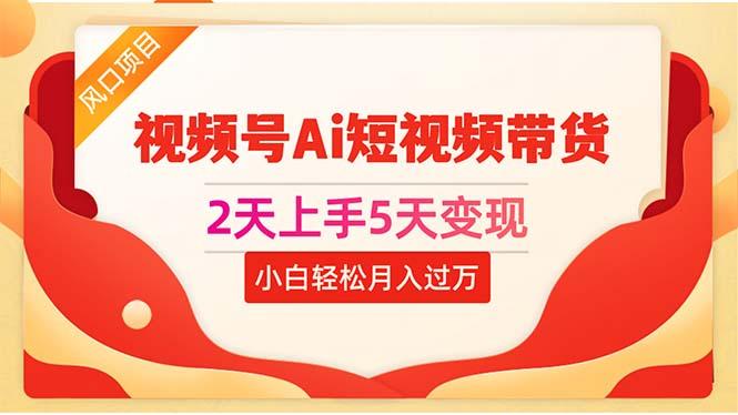 2天上手5天变现视频号Ai短视频带货0粉丝0基础小白轻松月入过万-鼎铸网