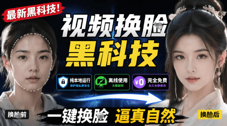 239c80c4e0c3d2939c838adbcc6aef22.jpeg AI人工智能如此夸张?一键视频换Lian黑科技,纯本地离线运行,本地视频换Lian娱乐工具,AI FaceSwap
