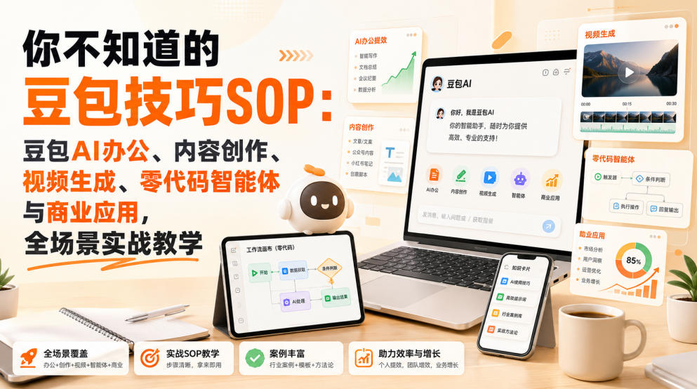 你不知道的豆包技巧SOP：豆包AI办公、内容创作、视频生成、零代码智能体与商业应用，全场景实战教学-鼎铸网