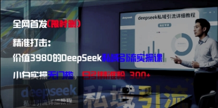精准打击:价值3980的DeepSeek私域引流实操课,小白实操无门槛,日引精准粉300+-鼎铸网