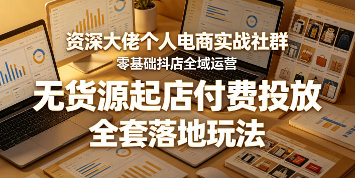资深大佬个人电商实战社群,零基础抖店全域运营,无货源起店付费投放,全套落地玩法-鼎铸网