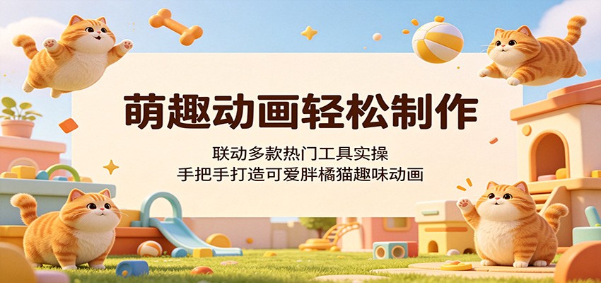 萌趣动画轻松制作,联动多款热门工具实操,手把手打造可爱胖橘猫趣味动画-鼎铸网