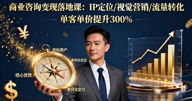 商业咨询变现落地课:IP定位/视觉营销/流量转化,单客单价提升300%-鼎铸网