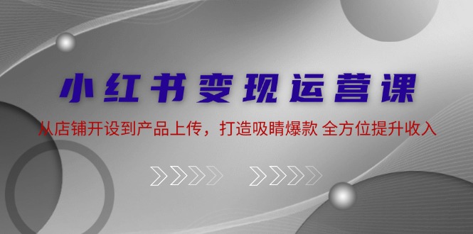 26491ed4c97a1a3965febe6445584e96.jpeg 小红书变现运营课:从店铺开设到产品上传,打造吸睛爆款 全方位提升收入