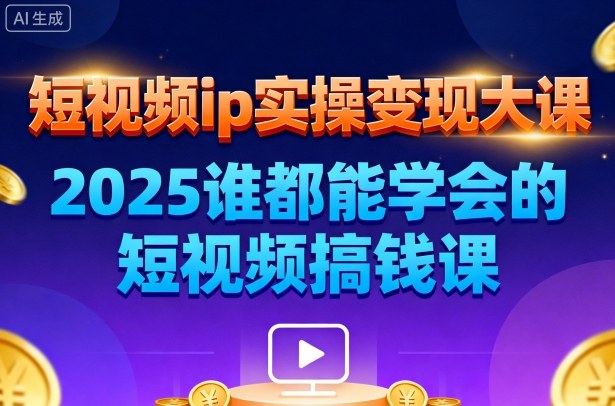 26841bb0f129d2faf430b8151a113f39.jpeg 短视频ip实操变现大课,7月26-27日广州站线下课,2025谁都能学会的短视频搞钱课