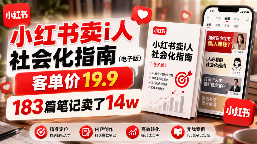26d9b8be3514a58598665bb31bed05ad.jpeg 小红书卖I人社会化指南(电子版),客单价19.9,183篇笔记卖了14w!