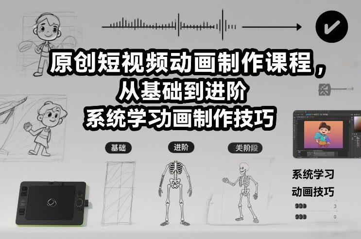 273dd30766a23855eacf6488720115eb.jpeg 原创短视频动画制作课程,从基础到进阶,系统学习动画制作技巧