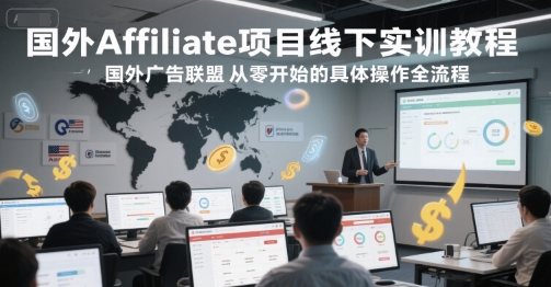 国外Affiliate项目线下实训教程,国外广告联盟从零开始的具体操作全流程-鼎铸网