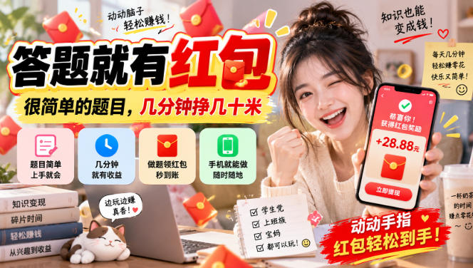 28382728ba0fb827153d9e9ad316dedd.jpeg 答题就有红包,很简单的题目,几分钟挣几十块,学生党上班族宝妈都可以玩【揭秘】