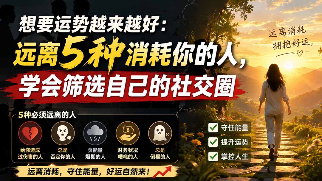 付费文章：想要运势越来越好：远离5种消耗你的人，学会筛选自己的社交圈-鼎铸网