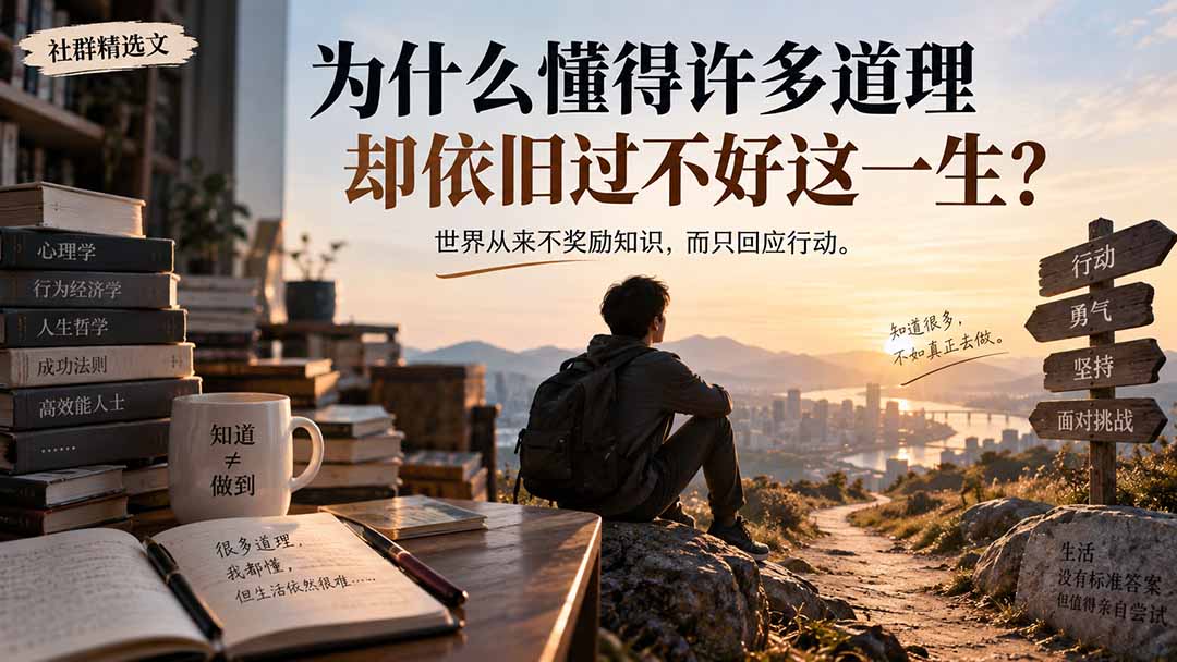 社群精选文：为什么懂得许多道理却依旧过不好这一生？-鼎铸网