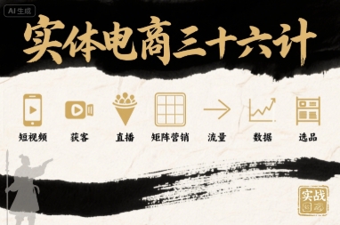 28ba7466728722dc5ec02ed6e32986ad.jpeg 实体电商三十六计,短视频-获客-直播-矩阵营销-流量-数据-选品