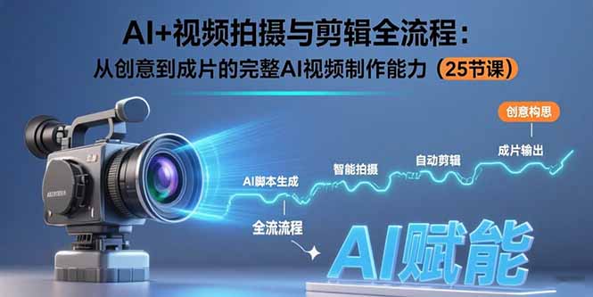 2975b94faba4fab3336c10f9adefe771.jpeg AI+视频拍摄与剪辑全流程:从创意到成片的完整AI视频制作能力(25节课
