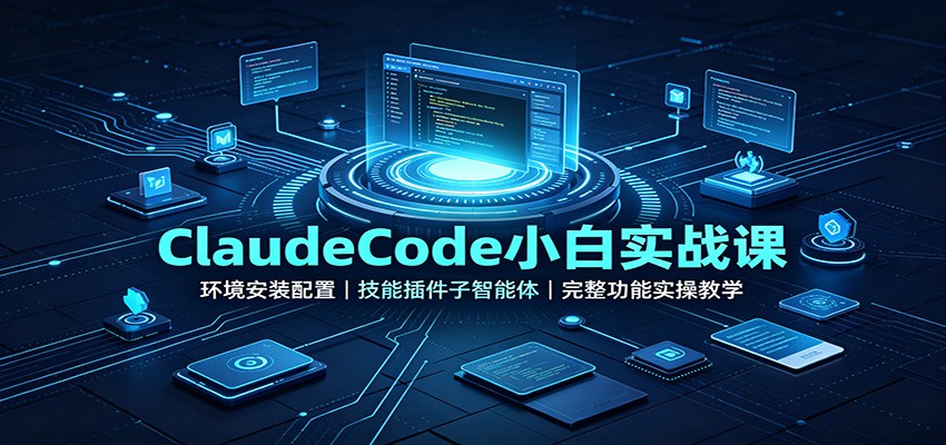 ClaudeCode小白实战课：环境安装配置，技能插件子智能体，完整功能实操教学-鼎铸网