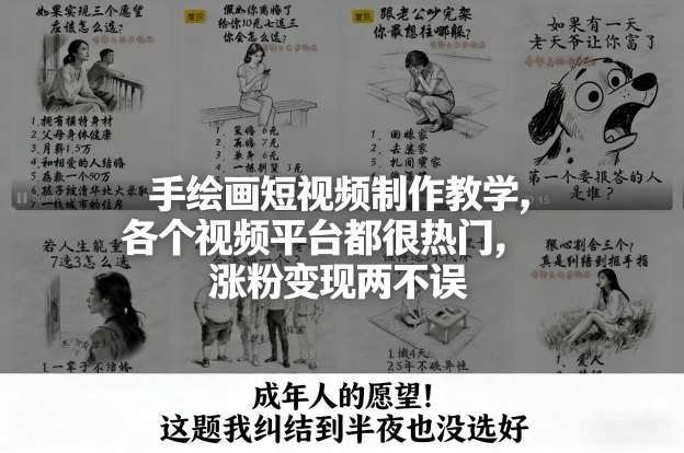 2ae7bf4bdd6e48129ebd72022b95d41d.jpeg 手绘画短视频制作教学,各个视频平台都很热门,涨粉变现两不误