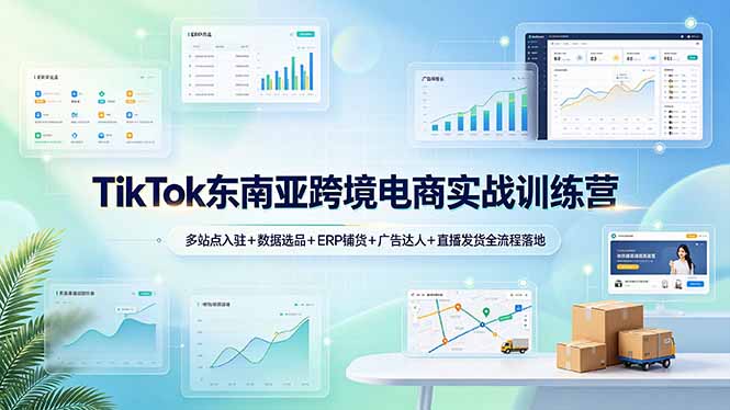 TikTok东南亚跨境电商实战训练营：多站点入驻+数据选品+ERP铺货+广告达人+直播发货全流程落地-鼎铸网