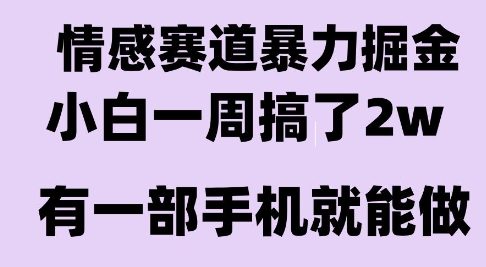2d4c9810511ccd7079ca418d2d2d69dc.jpeg 情感暴力掘金项目,新人操作一周挣了2W,长期稳定小白可做【揭秘】