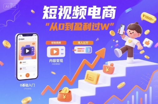 2d9c70a99cbc52b9ae8d23ceb5c443ba.jpeg 短视频电商:短视频变现从0到盈利过W