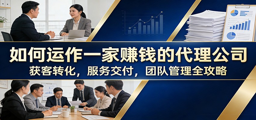 如何运作一家赚钱的代理公司:获客转化,服务交付,团队管理全攻略-鼎铸网