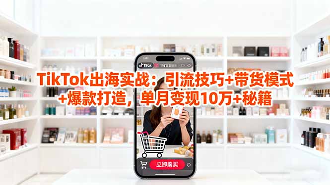 「TikTok出海实战」引流技巧+带货模式+爆款打造,单月变现10万+秘籍-鼎铸网