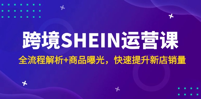 跨境SHEIN运营课，全流程解析+商品曝光，快速提升新店销量-鼎铸网