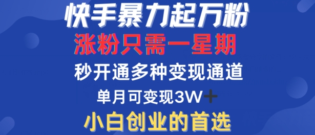 2f51bcae18bc05da69dbcd3880b6d42a.jpeg 快手暴力起万粉,涨粉只需一星期,多种变现模式,直接秒开万合,单月变现过W【揭秘】