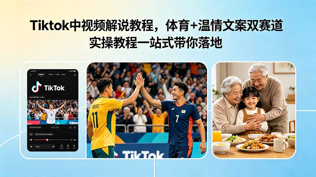 2fa116f3aa47917a0b64067291f333ea.jpeg Tiktok中视频解说教程,体育+温情文案双赛道实操教程一站式带你落地