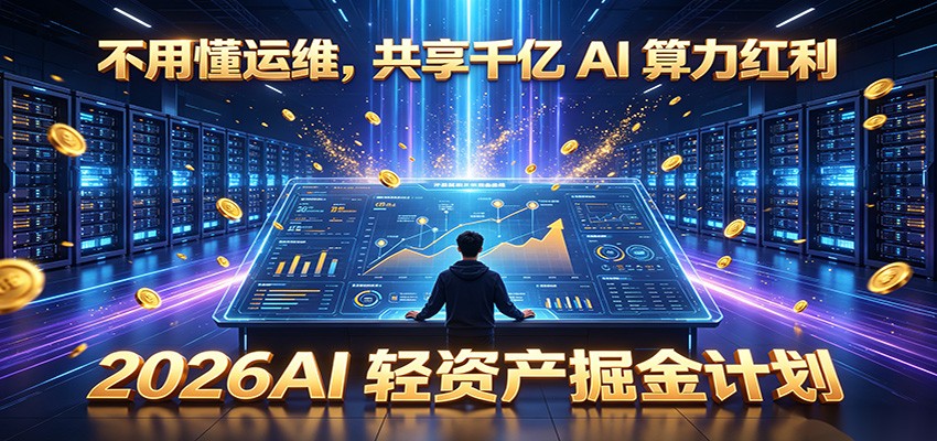 不用懂运维，共享千亿 AI 算力红利，2026AI 轻资产掘金计划-鼎铸网