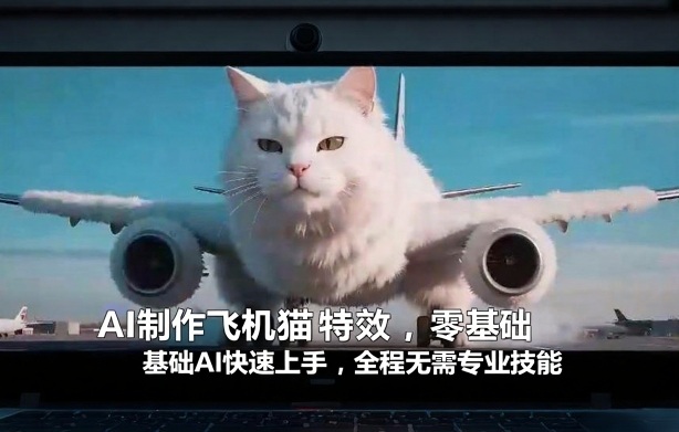 30be80bcdd0e6a3ea5718072c6c620d8.jpeg AI制作飞机猫特效,零基础AI快速上手,全程无需专业技能