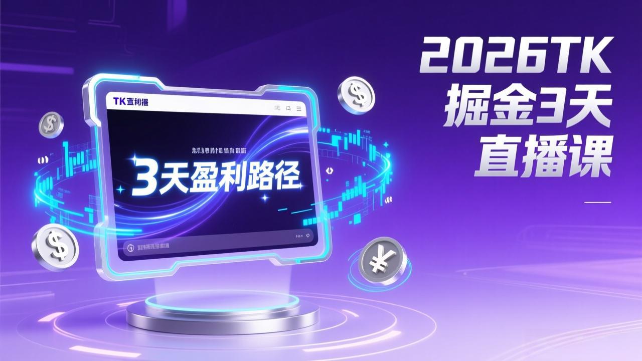 2026TK掘金直播课,起号涨粉+直播带货+商单变现+3天打通盈利路径,月入过万美金-鼎铸网