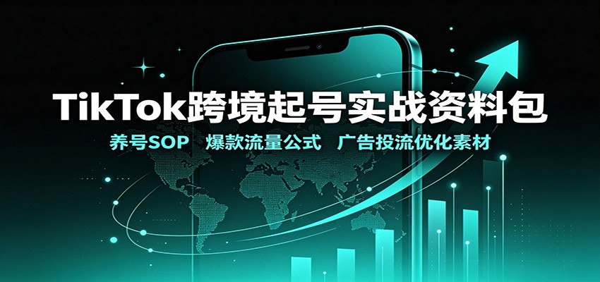 TikTok跨境起号实战资料包：养号SOP，爆款流量公式，广告投流优化素材-鼎铸网