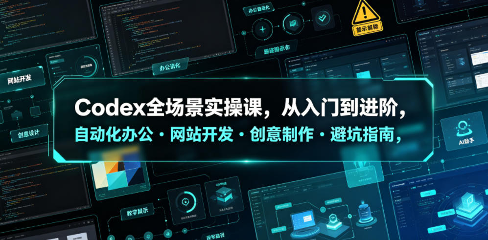 Codex全场景实操课，从入门到进阶，自动化办公・网站开发・创意制作・避坑指南，全流程教学-鼎铸网
